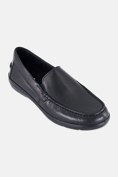 Geox Men Leitan E Leather Loafer Shoes, Black