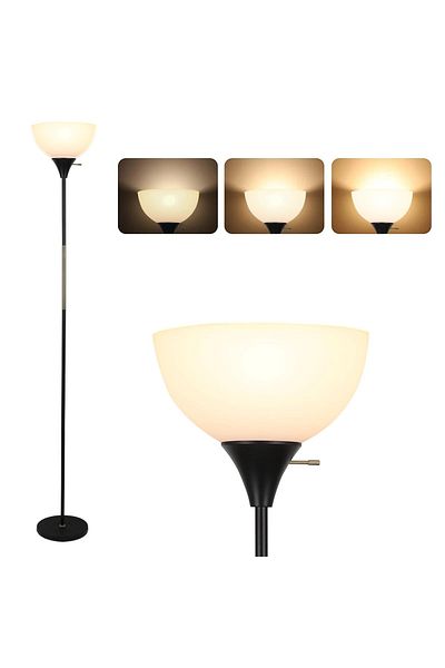 COOYA Dimmable Standing Lamp,Floor Lamp Rotary Switch Floor Lamps Modern Industrial Lamp with Shade(Black)