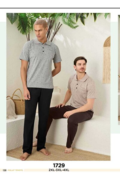 NightLove طقم نصف بولو بياقة باتال