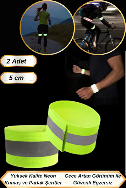 Hane Dostu 2 Adet Neon Kumaş Kol ve Ayak Bilekliği Akşam Egzersizi Yansıtıcı ...