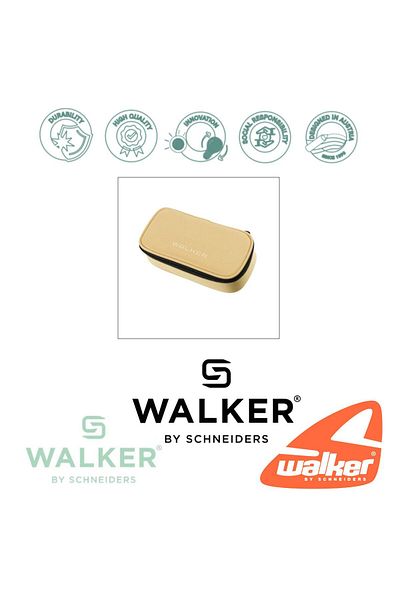 walker Pencil Case Classic Model, Unequipped, 21 X 10 X 6 Cm, With Zipper, Apricot