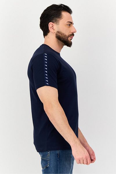 Nautica Men Crew Neck Short Sleeve Brand Logo T-shirt, Navy Blue