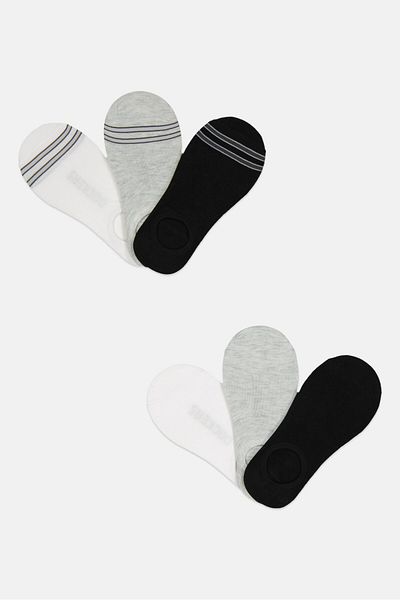 Dockers Men 6 Pairs Brand Logo Silicone Heel Socks, Multicolor