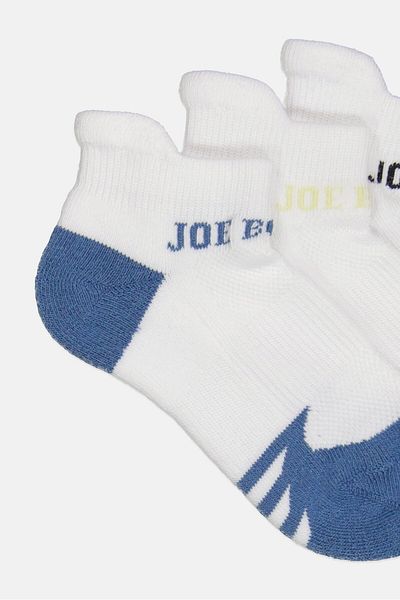 Joe Boxer Toddlers Boy 3 Pairs Brand Logo Ankle Socks, Multicolor