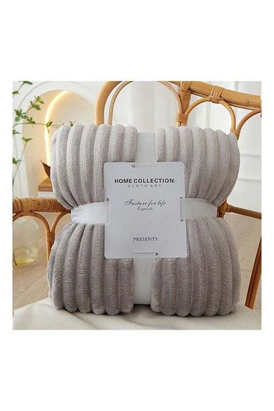 COOYA Throw Blanket,Soft Plush Warm,for Bed Sofa Camping Travel,Cozy Grey,150x200cm