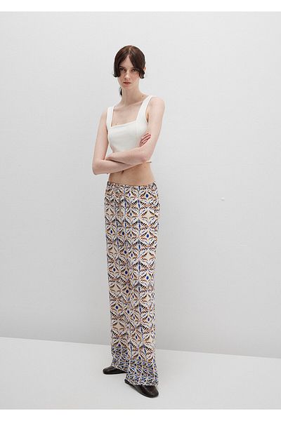 Mavi Ethnic Printed Beige Trousers 1011123-91008