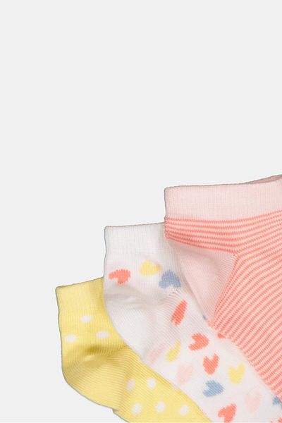 MUDD Kids Girls 5 Pairs Allover Print Ankle Socks, Multicolor