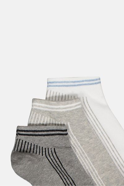 Rocawear Men 3 Pairs Brand Logo Ankle Socks, Multicolor