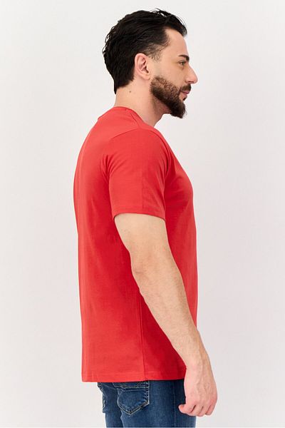 Nautica Men Crew Neck Short Sleeve Brand Logo T-Shirt, Red
