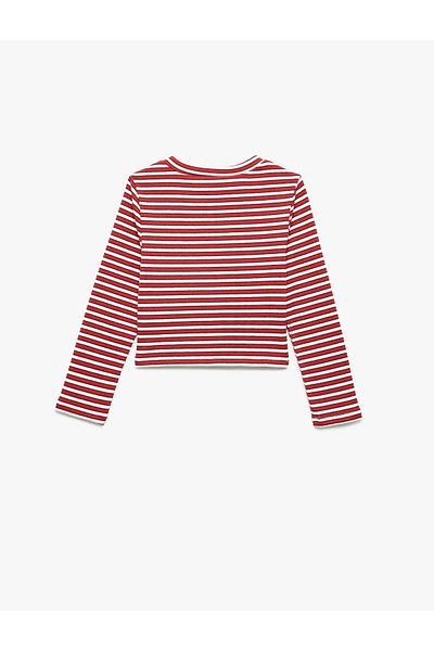 Koton Tricou cu mânecă lungă cu decolteu în dungi
