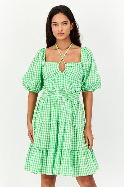 Koton Women Micro Checkered Mini Dress, Multicolor
