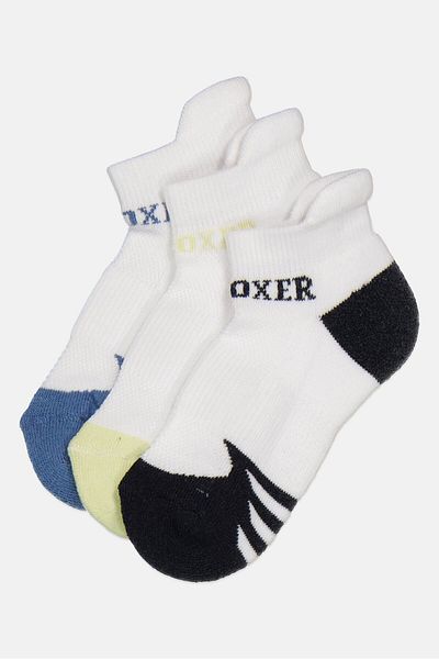 Joe Boxer Toddlers Boy 3 Pairs Brand Logo Ankle Socks, Multicolor