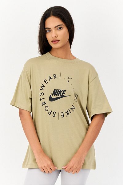 Nike Women Sportswear Fit Short Sleeves Running T-Shirt, Khaki