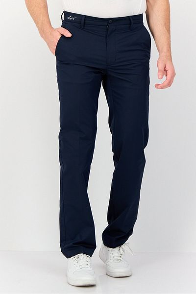Greg Norman Men Regular Fit Embroidered Logo Chino Pants, Navy