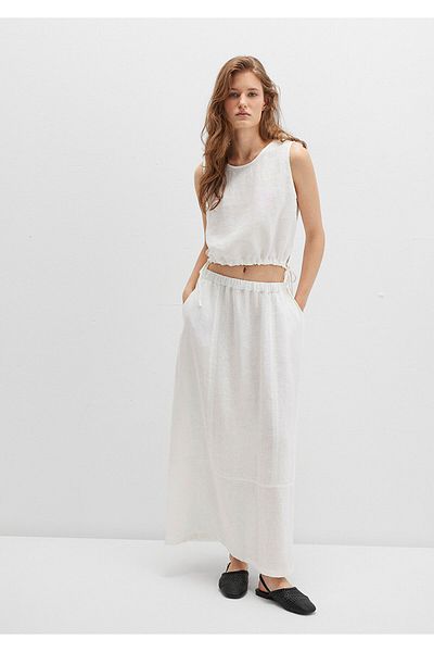 Mavi Tencel Tm Liyosel White Long Skirt 1310726-70057
