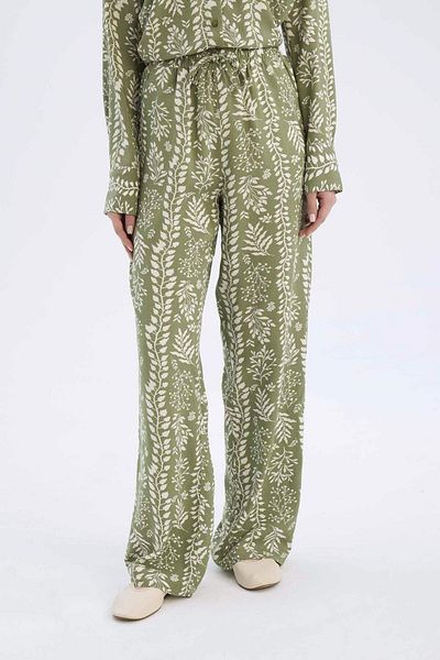 DeFacto Regular Fit Patterned Stretch Waist Straight Leg Pants D8844Ax25Sp