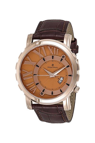 Philippe Moraly of Switzerland Men's Leather Analog Watch