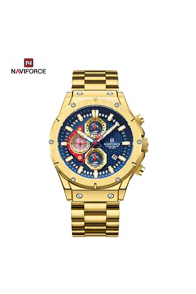 Naviforce NF8026 Men’s Chronograph Stainless Steel Strap Casual Waterproof Tough Guy Quartz Watch (GBE)