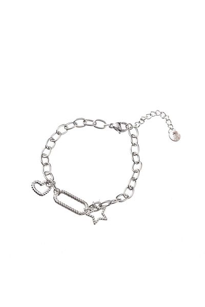 Go Dutch Label Heart & Star (Silver Stainless Steel)