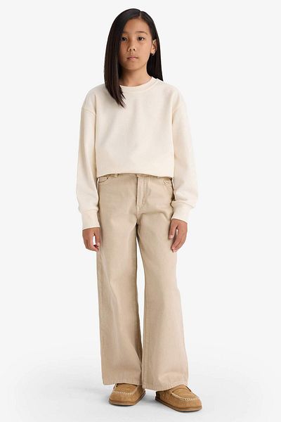 DeFacto Girl's Relax Fit Crew Neck Basic Plain Sweatshirt A2797A825Au