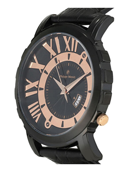 Philippe Moraly of Switzerland Men's Leather Analog Watch