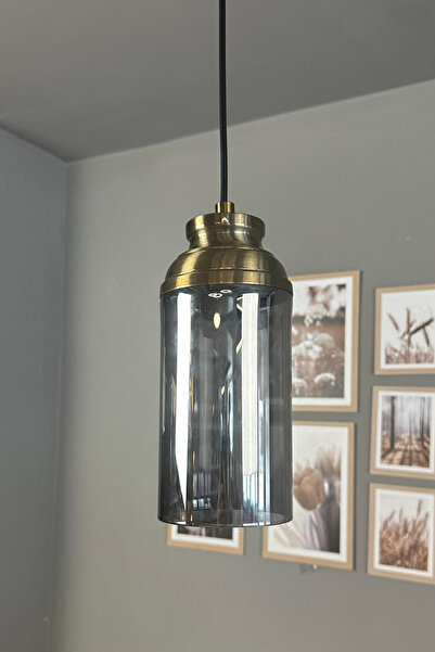 Bamyum Windy Cam Füme Tekli Avize Kum Saati Başlık Retro Sarkıt Lamba Salon Aydınlatma