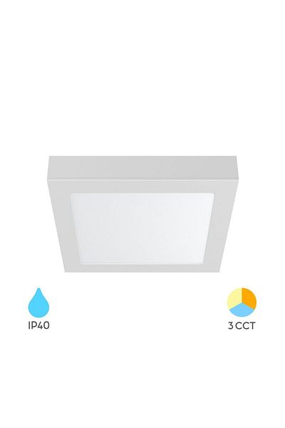 Braytron SPOT LED PĂTRAT 24W 2400lm 3 ÎN 1 ALB IP40