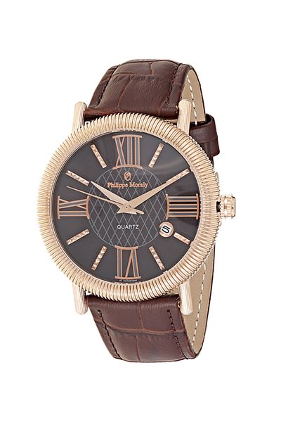 Philippe Moraly of Switzerland Men's Leather Analog Watch
