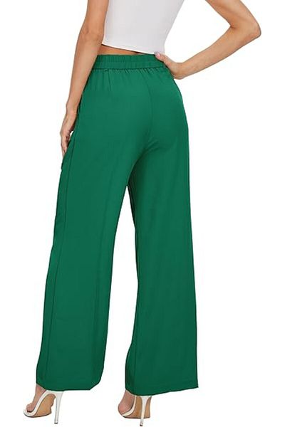 OEM Women Wide Leg Pants High Elastic Waisted Business Work Trousers Long Straight Pants