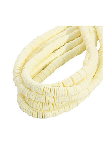 Choice12 6mm Ivory 6mm 350Pcs Handmade Flat Round Polymer Clay Beads Chip Dis...