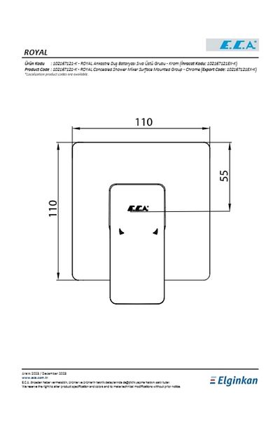 Eca Royal Concealed Shower Faucet Surface Mounted