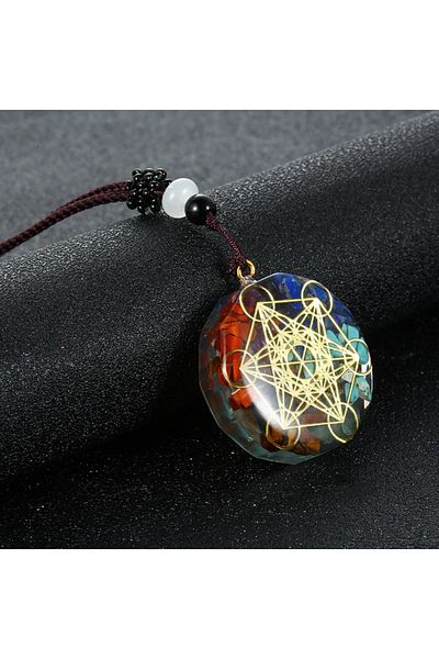 Choice Style 9 Retro Colorful Chips Natural Turquoise Amethyst Stone Chakra Orgone Energy Pendulum Amulet R