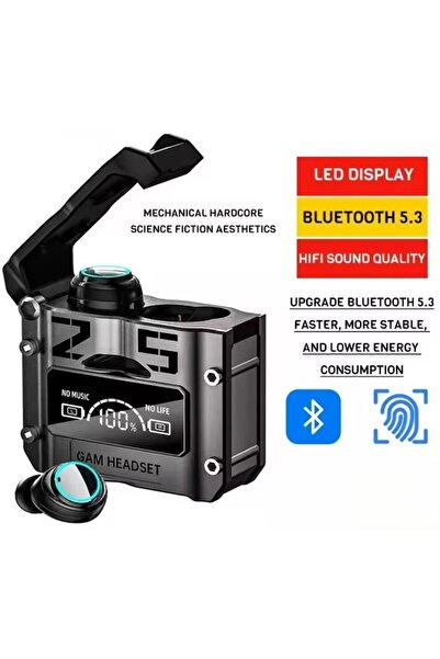 OEM Căști audio wireless, M25, Bluetooth 5.3, Control tactil, Carcasă magnetică, Afișaj LED, Negre