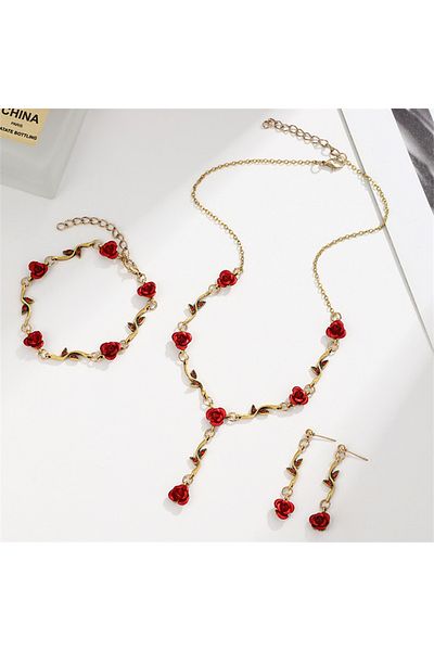 Choice see picture Vintage French Rose Flower Bracelet Set for Women EuropeAn-American Ins Personality Temp