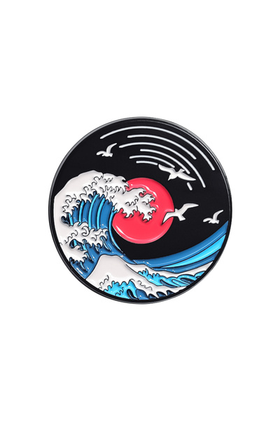 Choice دبابيس مطلية بالمينا من QHXZ2030، لوحة فنية يابانية كلاسيكية، سلسلة لو...