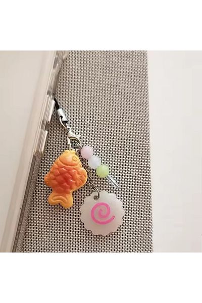 Choice Fish Cake keychain Cute Japanese Street Food Phone Lanyard Charms Taiyaki Narutomaki Fish Cake Dango