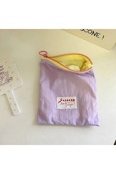 Choice PURPLE Cute Women Mini Zipper Makeup Bag Korean Macarone Lipstick Cosmetic Storage Pouch Wholesale M