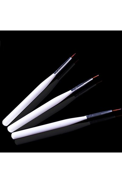 Choice White 3Pcs Nail Art Liner Brushes French Stripe 3D Tips Line Stripes DIY Drawing Pen UV Gel Brushes