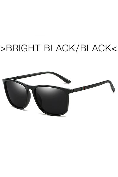 Choice C1-Bright black Sports Sunglasses for Men Polarized Comfortable Wear Square Sun Glasses Male Light W