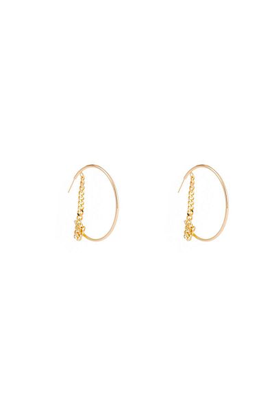 Go Dutch Label Hoop & Chain (gold stainless steel)