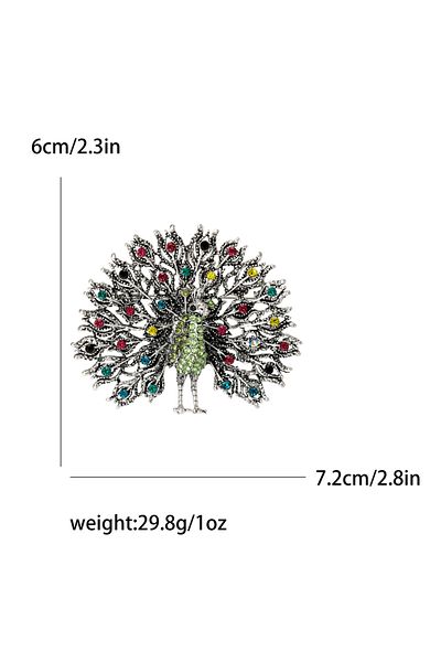 Choice Green3914 Fully Rhinestone Peacock Bird Brooch Fashionable and Elegant Coat Pin Jewelry Accessories