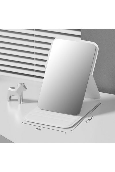 Choice white Portable Handheld Mini Makeup Mirror, Dormitory Tabletop And Office Use, Adjustable And Portab