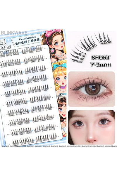 Choice3 رموش MJ-AD-Short ذاتية اللصق، رموش متجمعة بدون غراء، رموش فردية ناعمة، رموش متجمعة