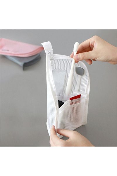 Choice White Women EVA mesh Cosmetic Bag Travel Storage Makeup Bag Organizer Female Make Up Pouch Portable