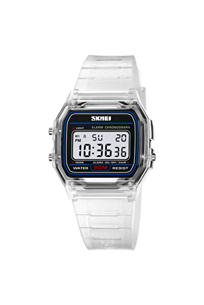 Skmei White 2056 Transparent TPU Strap Ladies Wristwatch Shockproof Back Ligh...