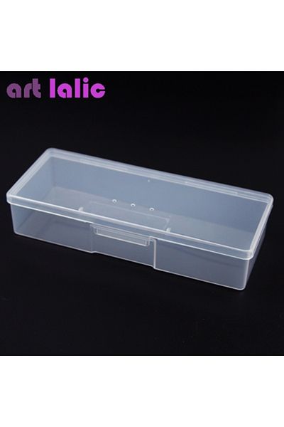 Choice Clear Plastic Nail Polish Holder Rectangle Storage Pen Box for Nail Art Studs Brushes Manicure Tools