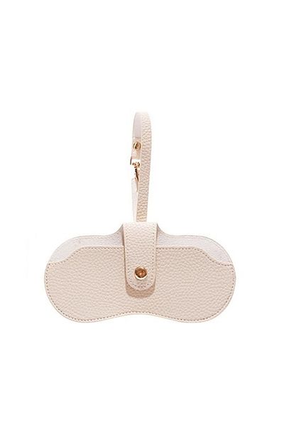 Choice beige Magnetic Glasses Case - Slim Leather Sunglasses Pouch Holder - Portable Travel Eyewear Organiz