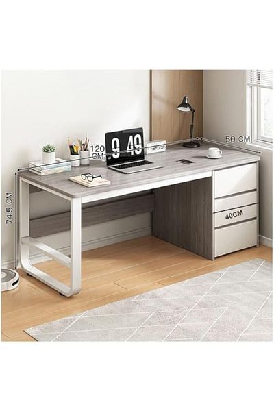 Türkiye Multifunctional Computer Table And Office Desk With 3 Drawers 120 CM