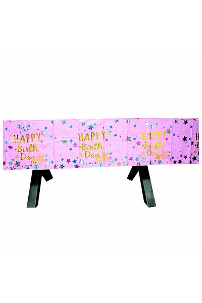 OEM Fata de masa pentru petrecerea de ziua de nastere, model Happy Birthday, 183 x 137 cm, 2260-13
