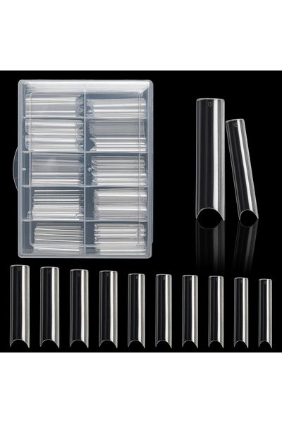 Choice Transparent 100pcs/Box XXL Extra Straight Nail Tips Long Square Coffin False Nails C Curved ABS Fake